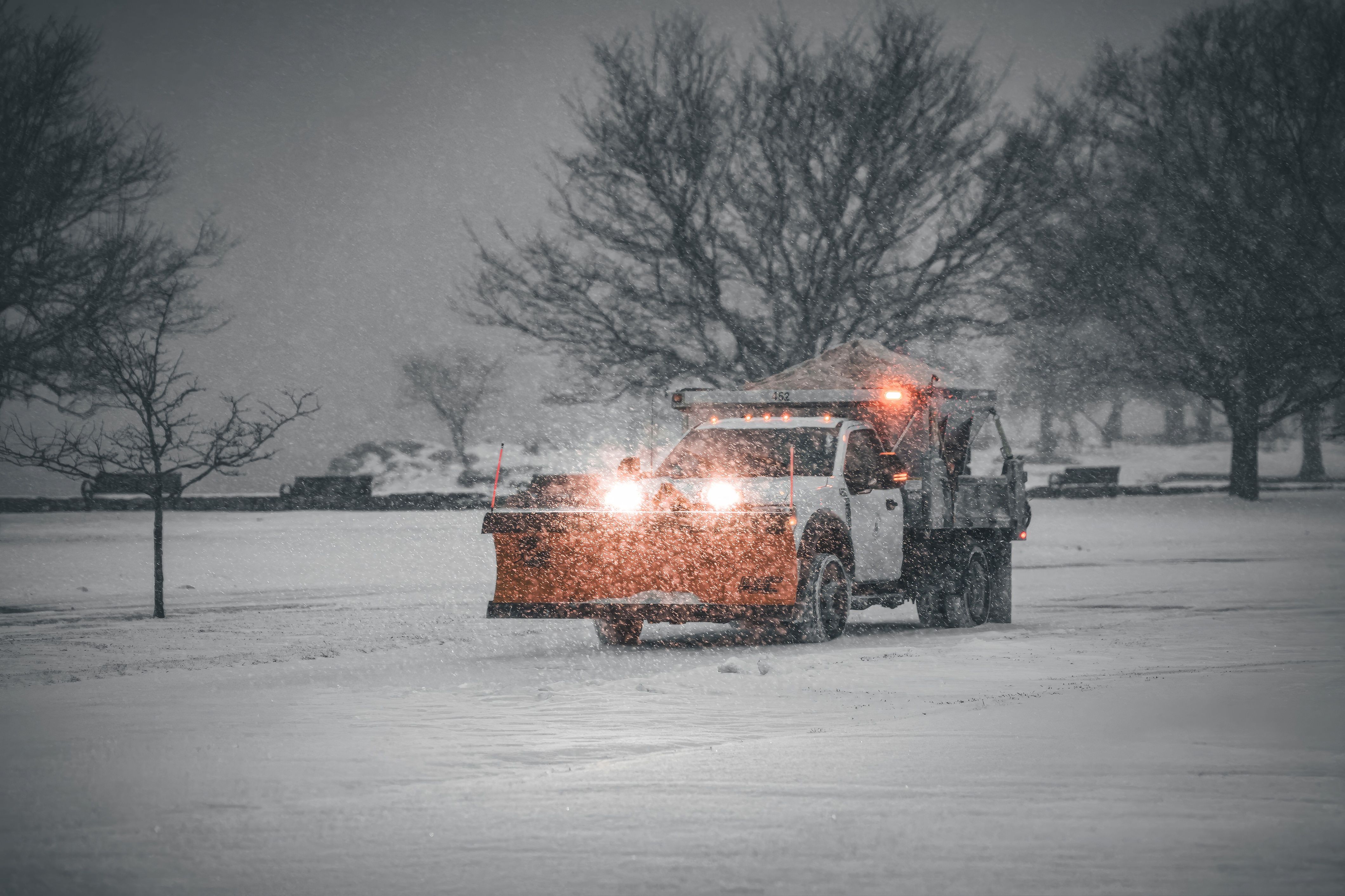 Snow plowing across Green Bay and Brown County